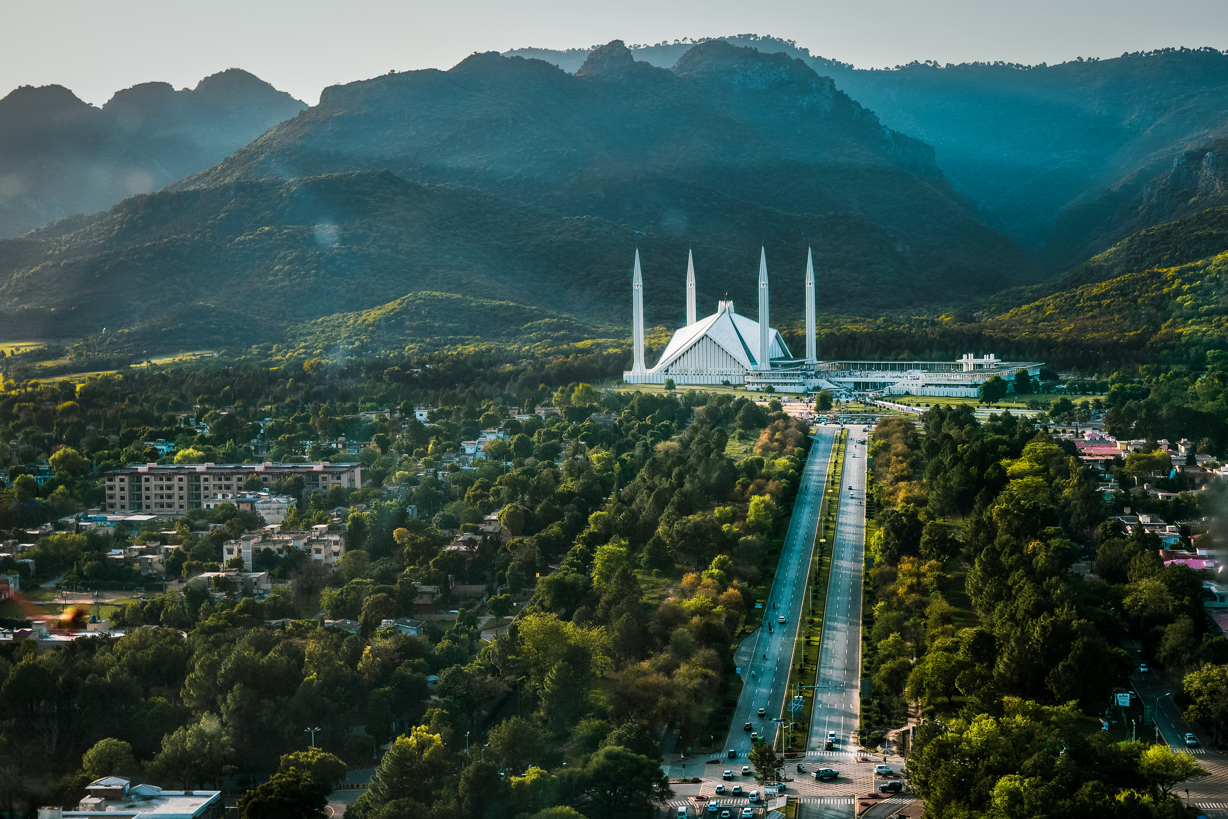 Faisal Mosque and Margalla Hills Islamabad Pakistan